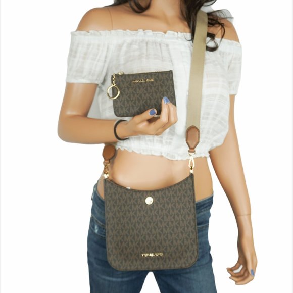 Michael Kors S Messenger Bag + Wallet Set MK Brown